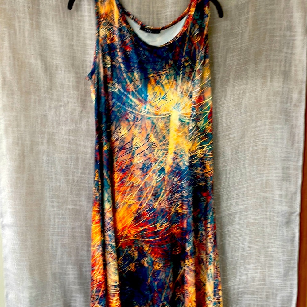 Multi Color high low hem dress